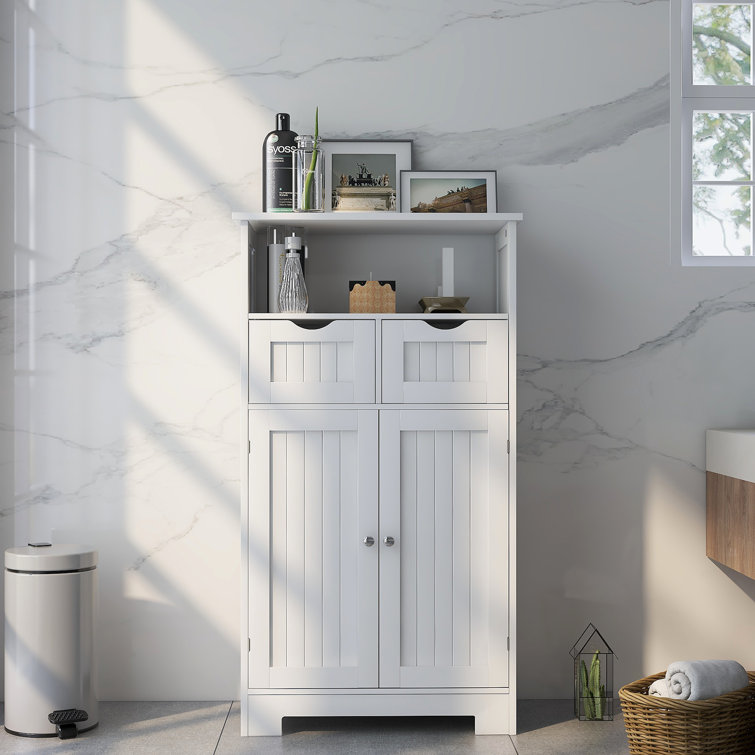 Deprise White Bathroom Storage Cabinet Ebern Designs