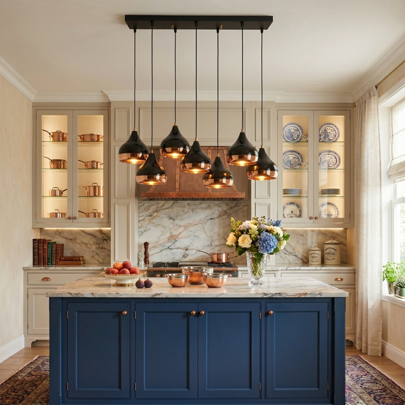 Luminaire suspendu 7 lumières pour îlot de cuisine