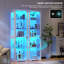 Glass Display Cabinet with 3 Color Led Lights, WineCabinet with Lock-795336914