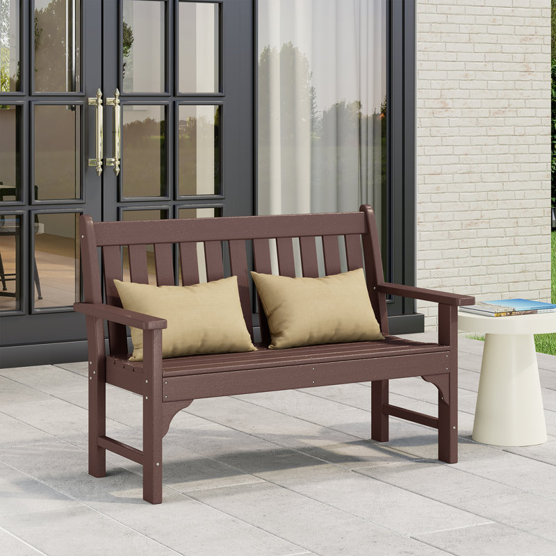 Banc de jardin en PEHD Laguna, Brun