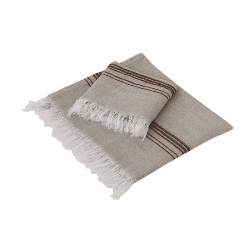 Abdulaleem Ultra Light Hand Towel, Natural/Black