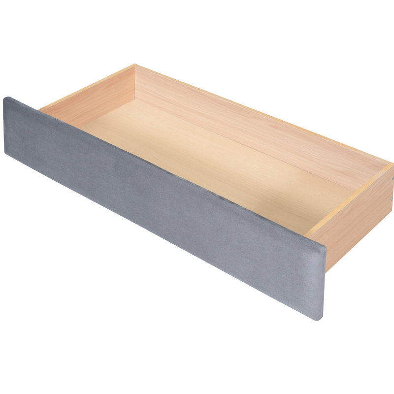 Gray Upholstered Twin Daybed With Armrest Storage & - Practical Bedroom Addition Elegant Sleeping Option, Gray