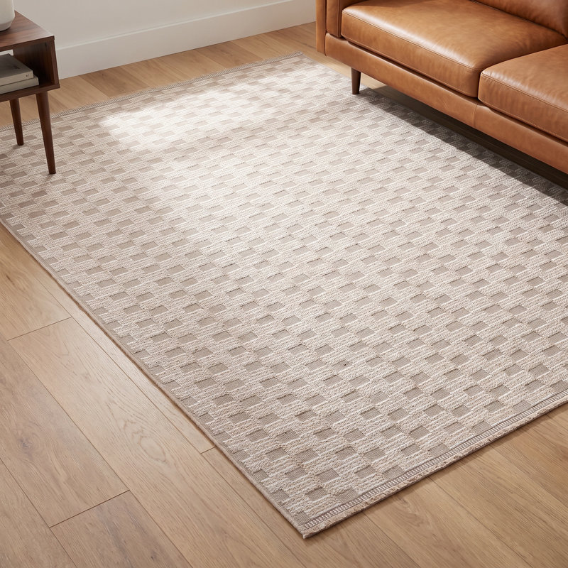 Eloi Checkered Indoor Rug, Rectangle 4' x 6'