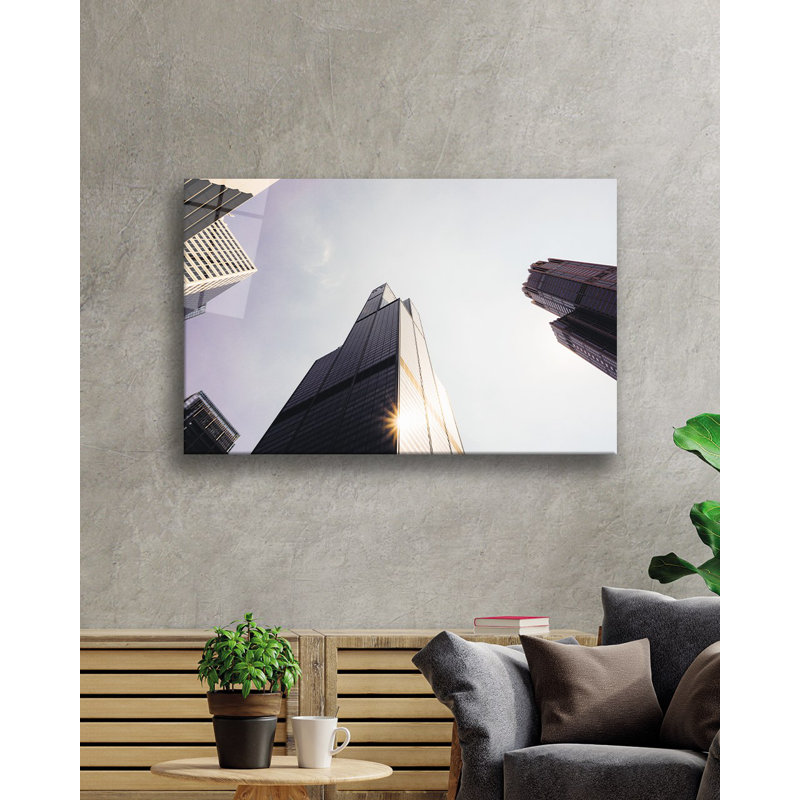 Peinture élégante en verre trempé décoratif, 27,6 po x 43,3 po | 100% verre trempé, épaisseur: 0,16 pouce | Superbe décoration intérieure pour le salon, le bureau ou la galerie | Pièce d'art unique, durable et élégante