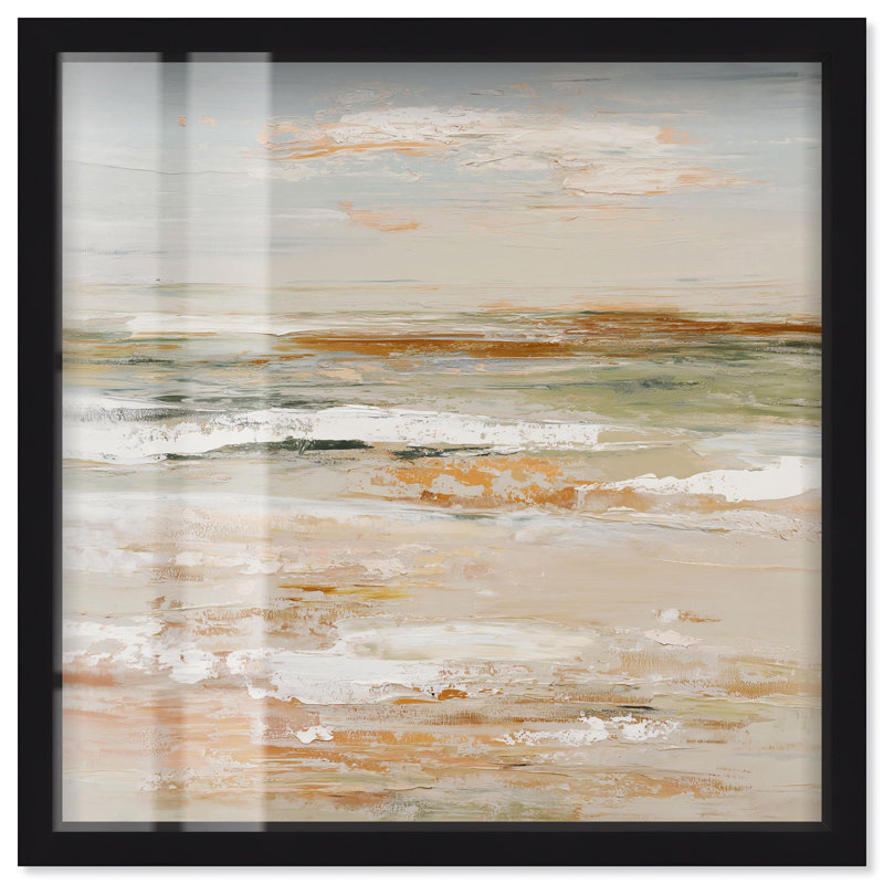 Pale Firmament II Green Decor Shadowbox Print by Art Remedy, 13" H x 13" W, Black