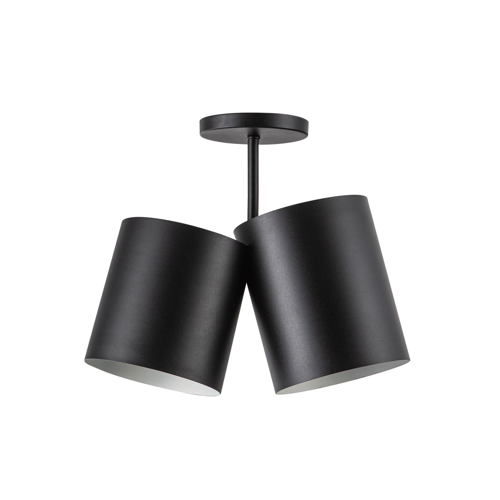 Keiko 2 Light Steel Semi Flush Mount, Black