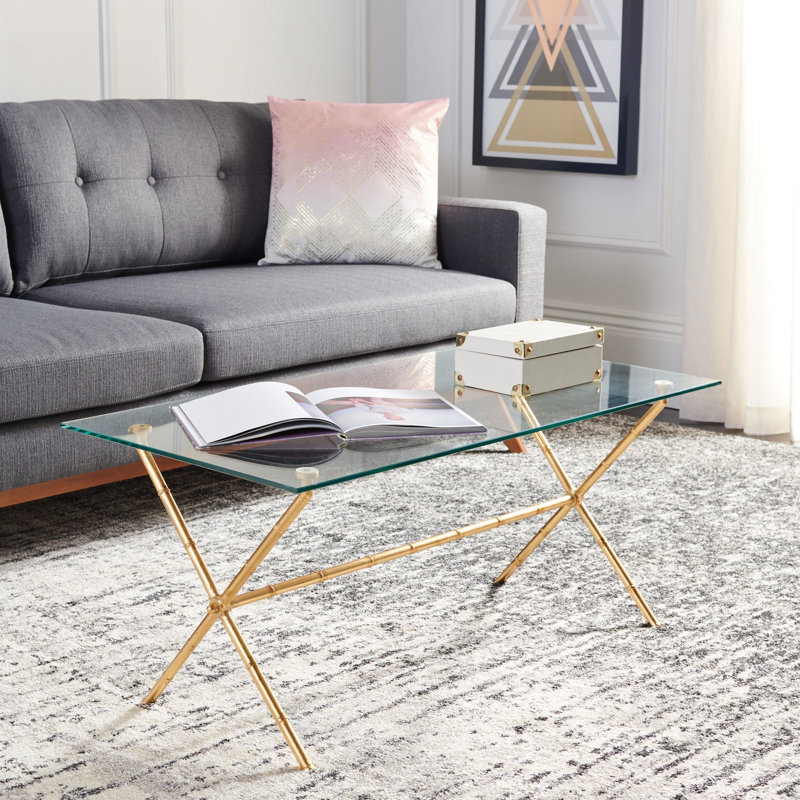Oxendine Single Coffee Table, Gold / Clear