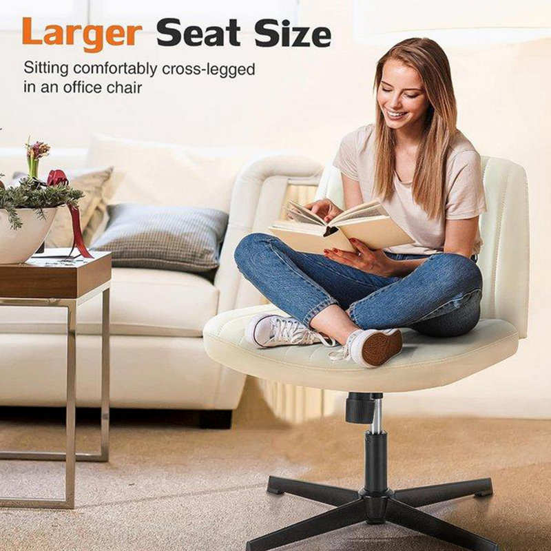 Chaise de bureau Arnela, Tissu beige