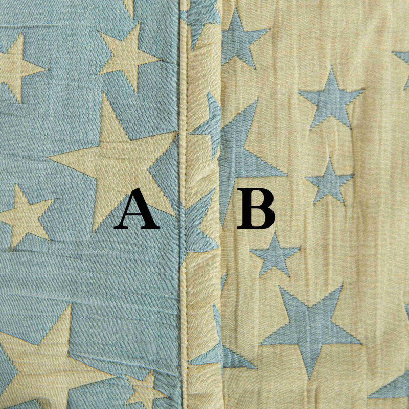 Couverture pour tout-petits 3 couches, couvertures en jacquard de coton mousseline - NTBAY, Bleu / jaune / étoile, Jeté