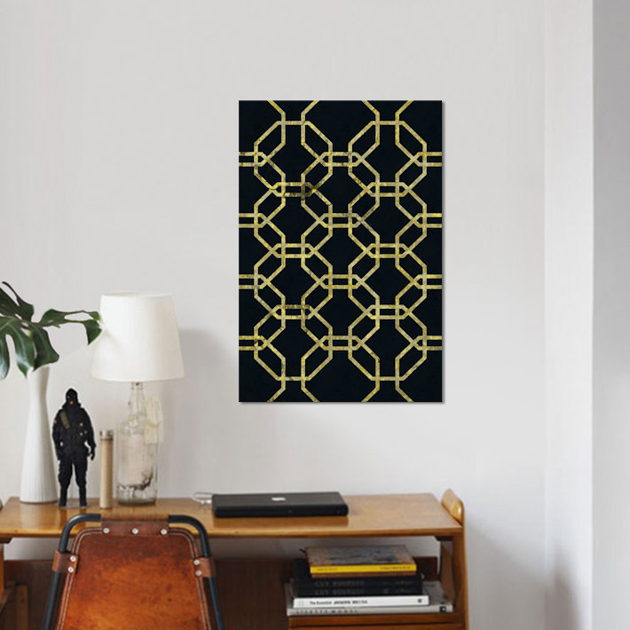 « geometric dialogue », impression sur toile, H 26 po x l 18 po x P 1,5 po, Toile tendue, Pas de tapis