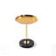 Adjustable Side Table - Gold, Natural Marble Top, Decorative Pedestal - Gold/Marble