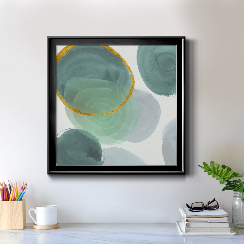 Ontario II - peinture sur toile encadrée, Cadre noir, H 17,5 po x l 17,5 po x P 1,5 po