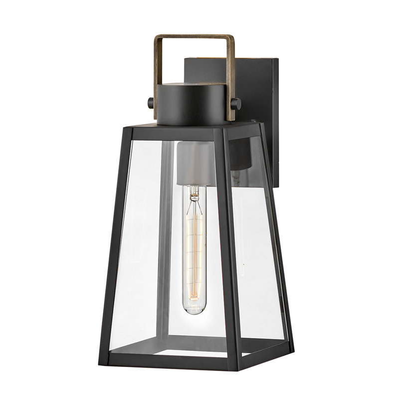 Lanterne murale d'extérieur Kiwa, H 15,2 po x l 7 po x P 8,5 po, Noir