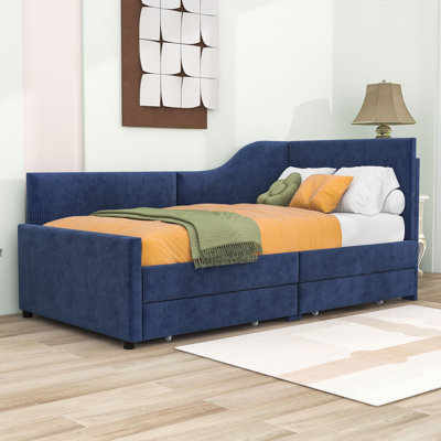 Twin Upholstered Daybed with 2 Storage Drawers by Latitude Run