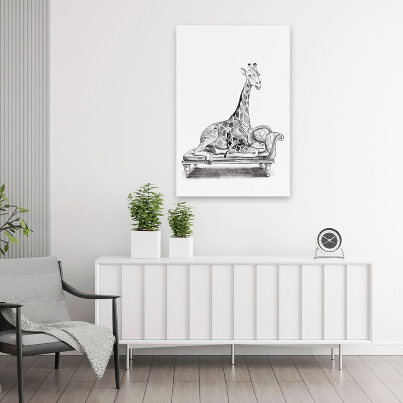 Chaise longue girafe - Art contemporain amusant, H 36 po x l 24 po