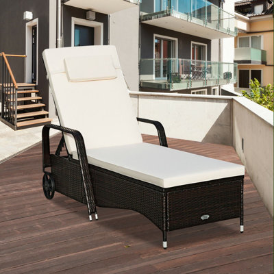 Chaise longue inclinable avec coussin Sanstead