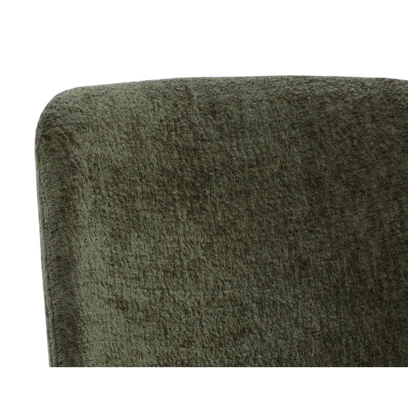 Zeke Upholstered Dining Chair, Antique Brass, Green