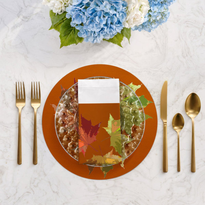 Serviettes de table en satin de coton, Rouille