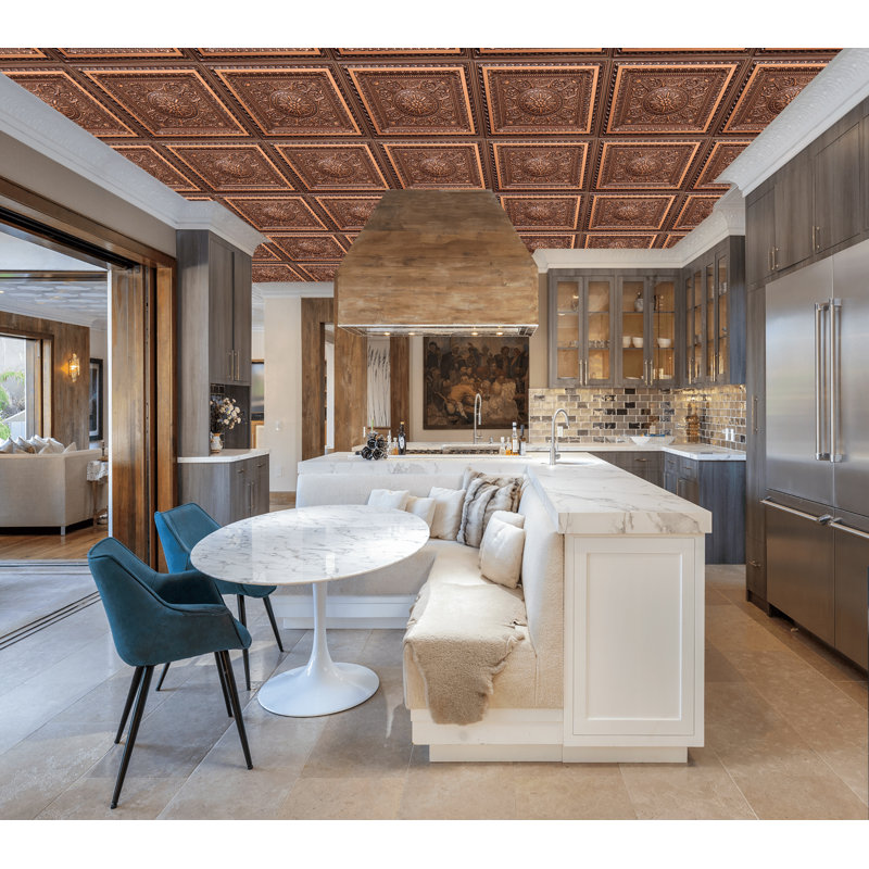 Carreau de plafond en PVC 2 pi x 2 pi Falkirk Perth, Cuivre antique