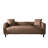 Delana 78.74" Modern Vertical Striped Leather Sofa with 2 Throw Pillows for Living Room, Brown-205953864