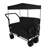 Black Steel 3-in-1 Folding Wagon Cart with Bench Seat, Canopy, and Storage Basket