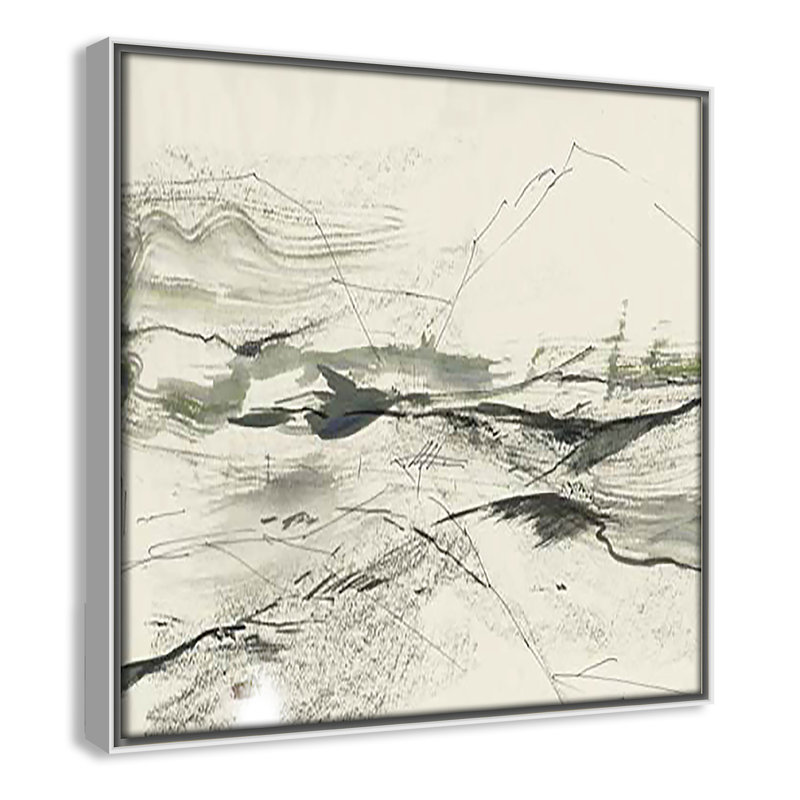 " Green Sketches " by PI Studio, H 13,5 po x l 13,5 po x P 2 po, Cadre flottant blanc
