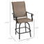 De 2 chaises de balcon pivotantes pour l'extérieur avec structure en acier brun pour la piscine, tabourets de bar avec accoudoirs pour la cour, patio, cour et piscine