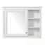 Armoire de rangement murale avec miroir et tablettes ouvertes