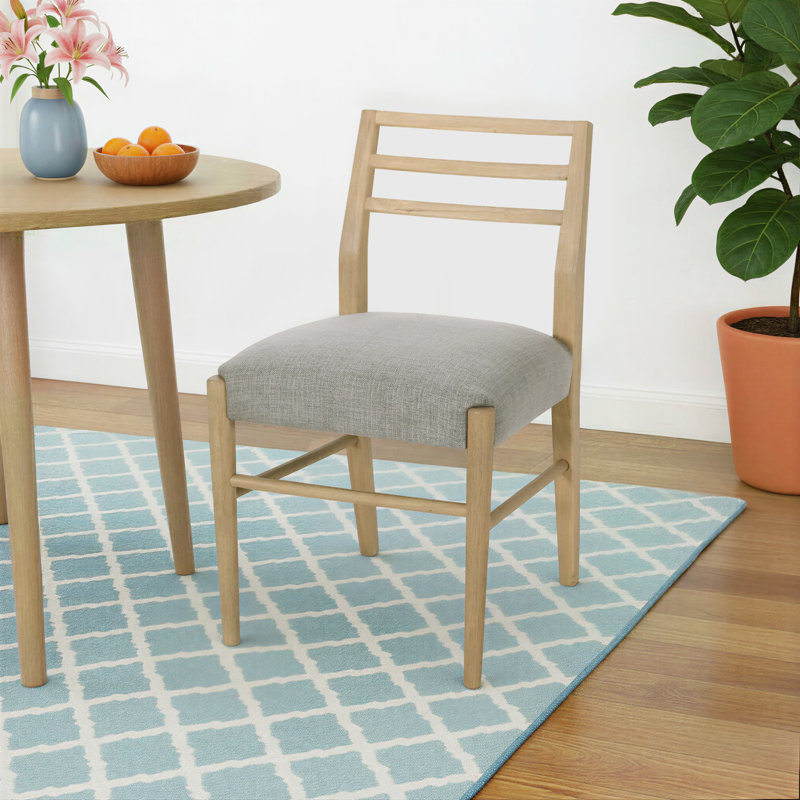 Deeann 22'' H Upholstered Side Chair, Gray Fabric/Light Ash Frame