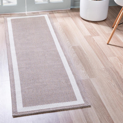 Tapis en coton taupe / ivoire Verdugo