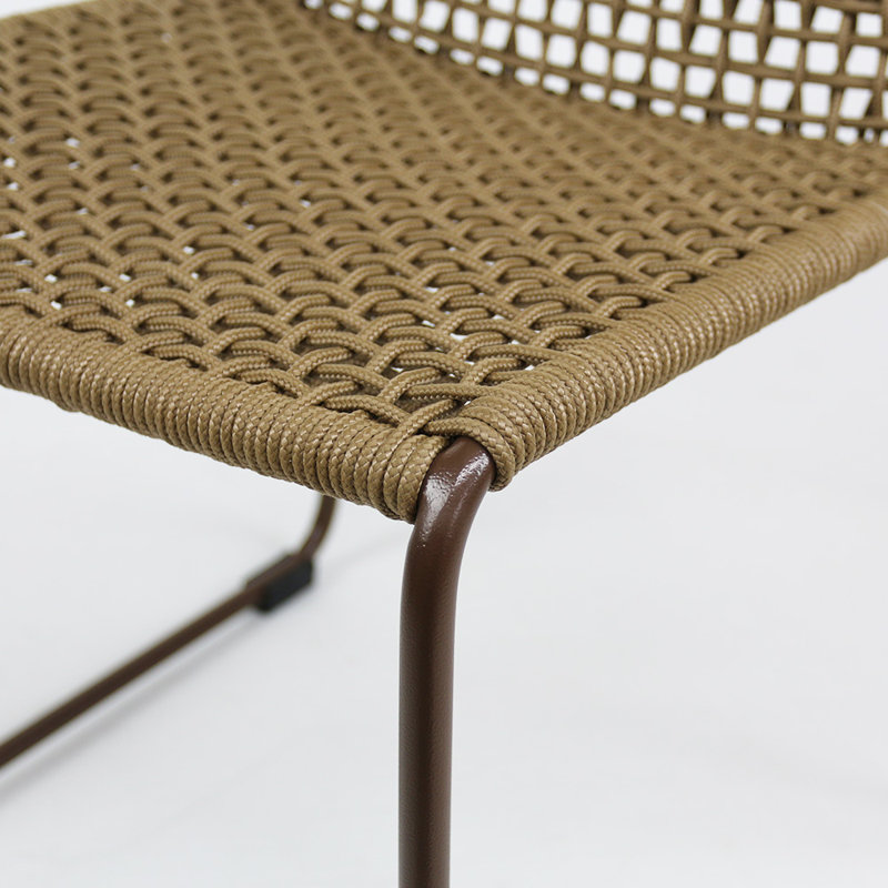 Knot Patio Dining Side Chair, Oxide /Latte 