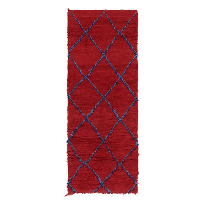 One-of-a-Kind 2'9”x7'7” 1950s Wool Area Rug