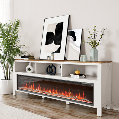 Yaqoob TV Stand for TVs up to 75" with Electric Fireplace Included by Gracie Oaks