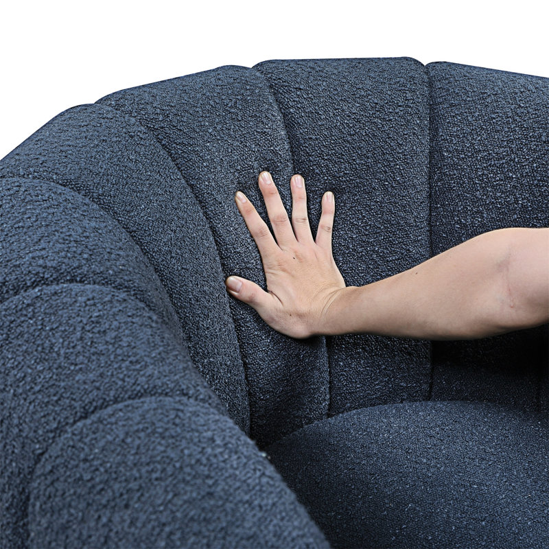 Fauteuil pivotant avec repose-pieds Upholstery, Bleu