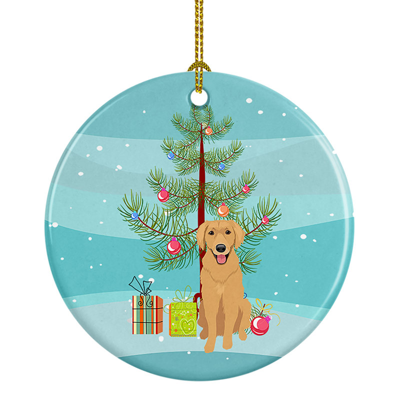 Ornement de Noël en céramique Golden Retriever Gold # 2, Golden Retriever doré # 2