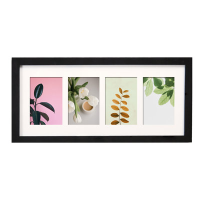 18.5x8.6 Black Wood Composite Photo Frame Display