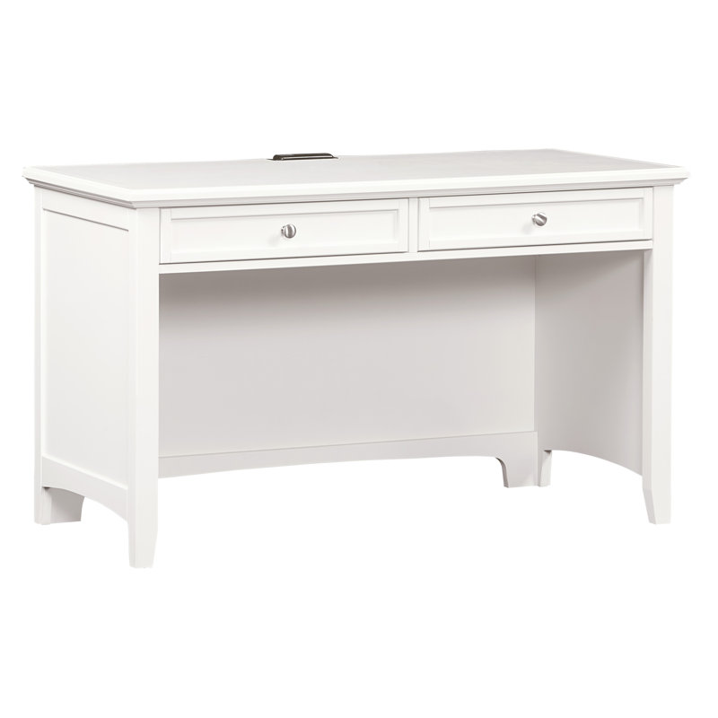 Yaovi Solid Wood Writing Desk, Soft White