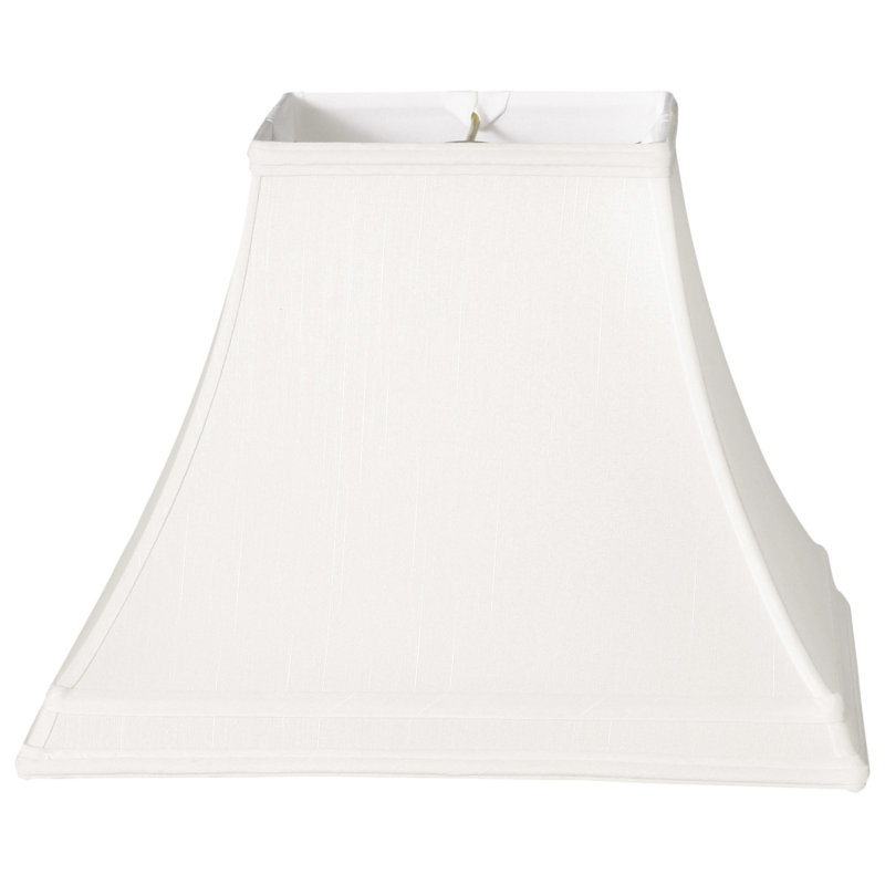 Abat-jour cloche en soie / shantung (araignée), Blanc / Blanc cassé, H 12 po x l 16 po x P 16 po