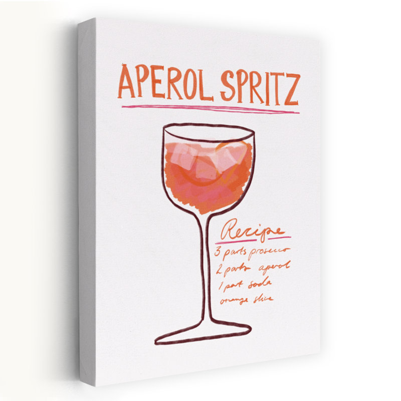 Art mural contemporain Aperol Spirz, H 60 po x l 40 po