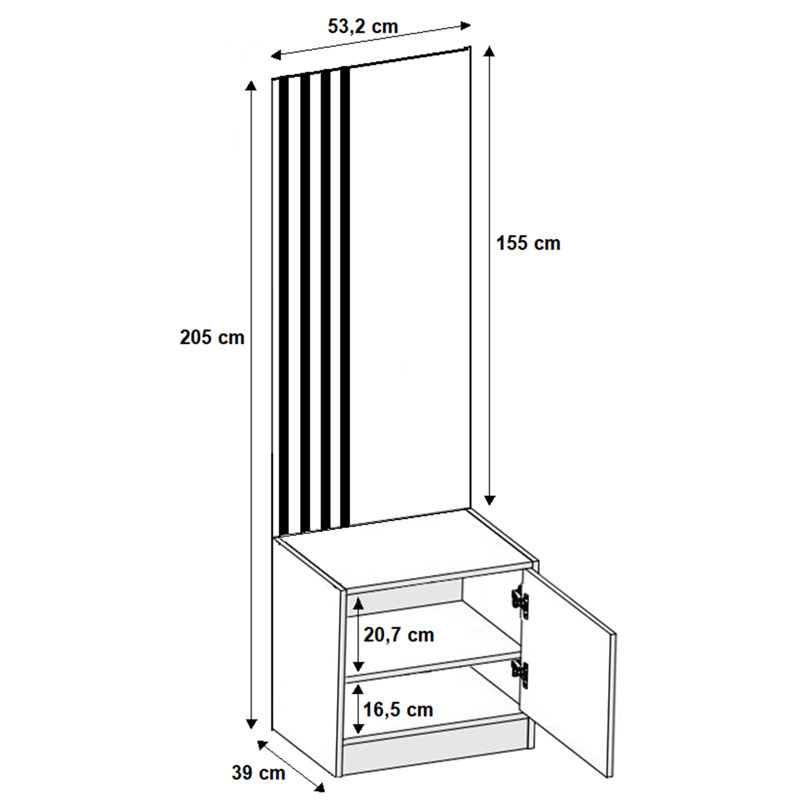 Allart 1 Door Wardrobe, White
