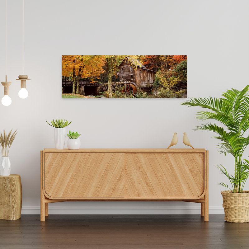 Power station in a forest Glade Creek Grist Mill Babcock State Park West Virginia USA 1 Piece Wrapped Canvas Panoramic Wall Art