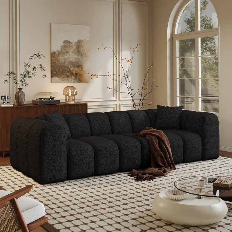 Canapé Boneless 102 po Cloud, canapé 4 places avec assise profonde, canapés confortables pour le salon, canapé moderne avec coussin rembourré, 2 coussins, bureau de chambre à coucher