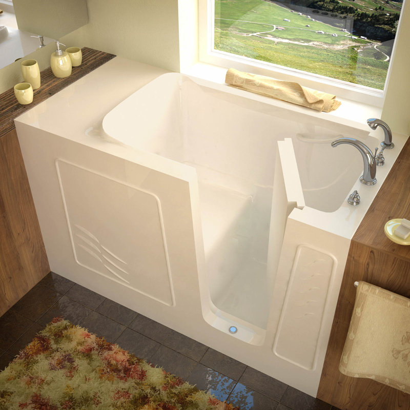 Tucson 60" x 30" Walk In Soaking Bathtub, Biscuit, Right