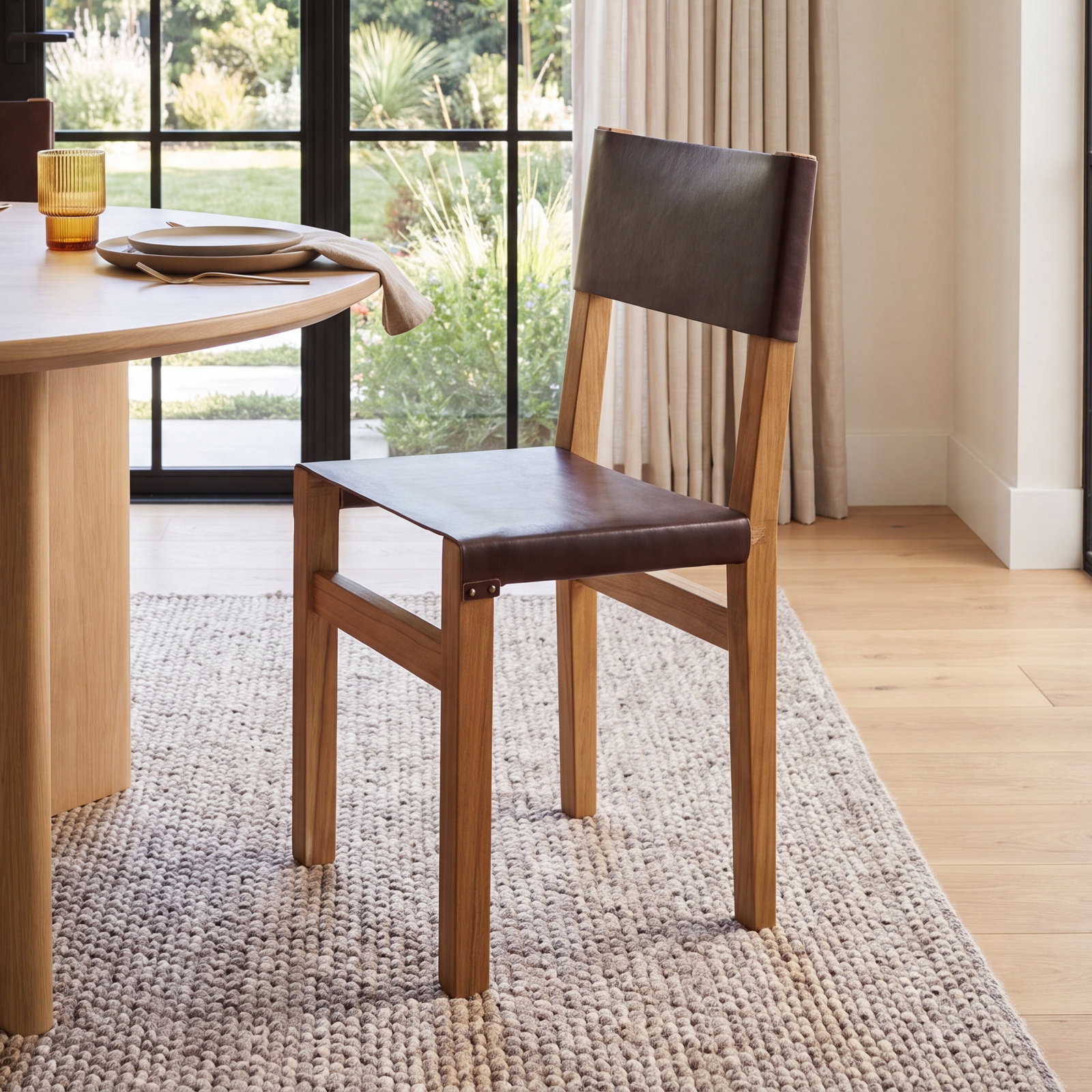 Canele Teak Dining Chair, Black