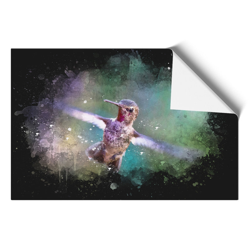 Hummingbird Paint Splash - Frameless Print, 59cm H x 84cm W x 0.1cm D