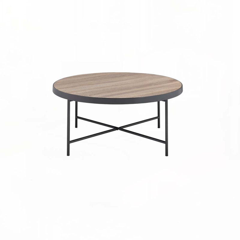 Table basse en bois avec base en métal