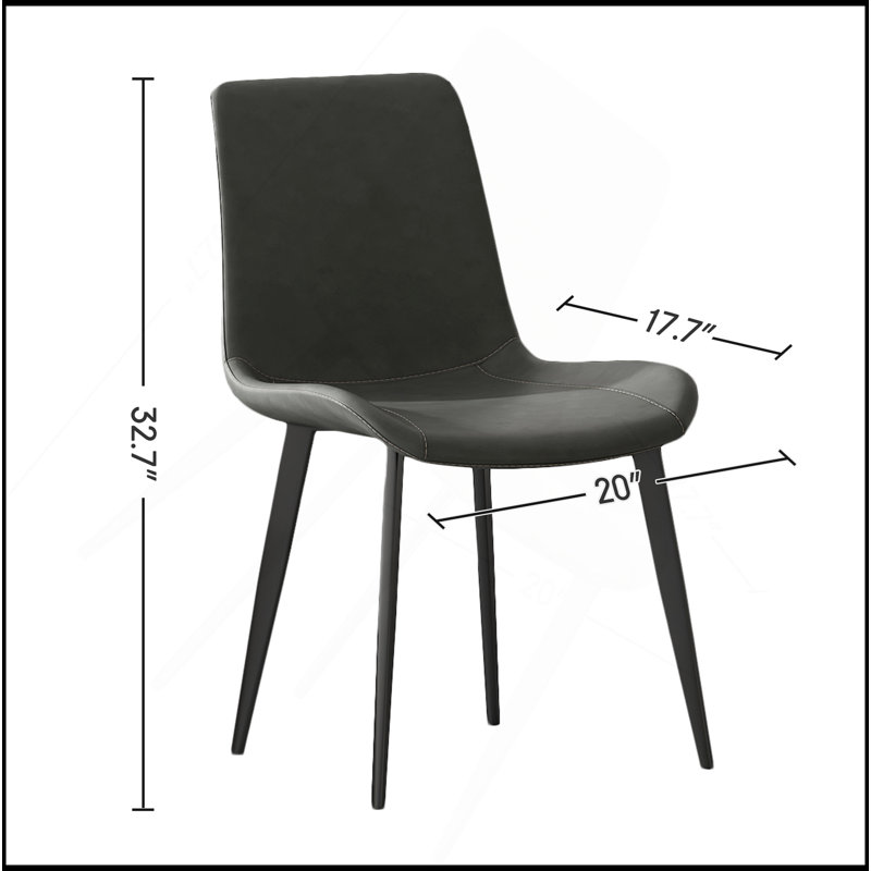 Dining Chairs 2PCS, Modern Kitchen & Dining Room Chairs, Upholstered Faux Leather Cushion Seat And Sturdy Metal Legs, 2