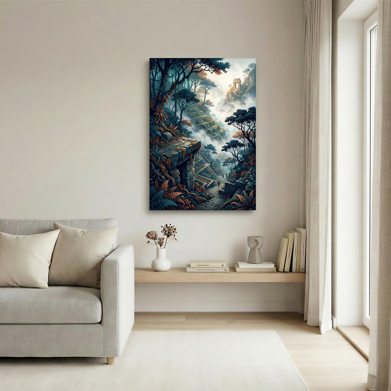 Art mural sur toile Misty Jungle, 18"H x 12"W