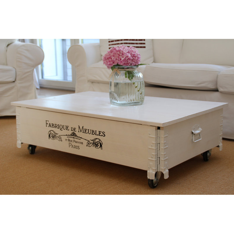 Andrea Solid Wood Coffee Table, White
