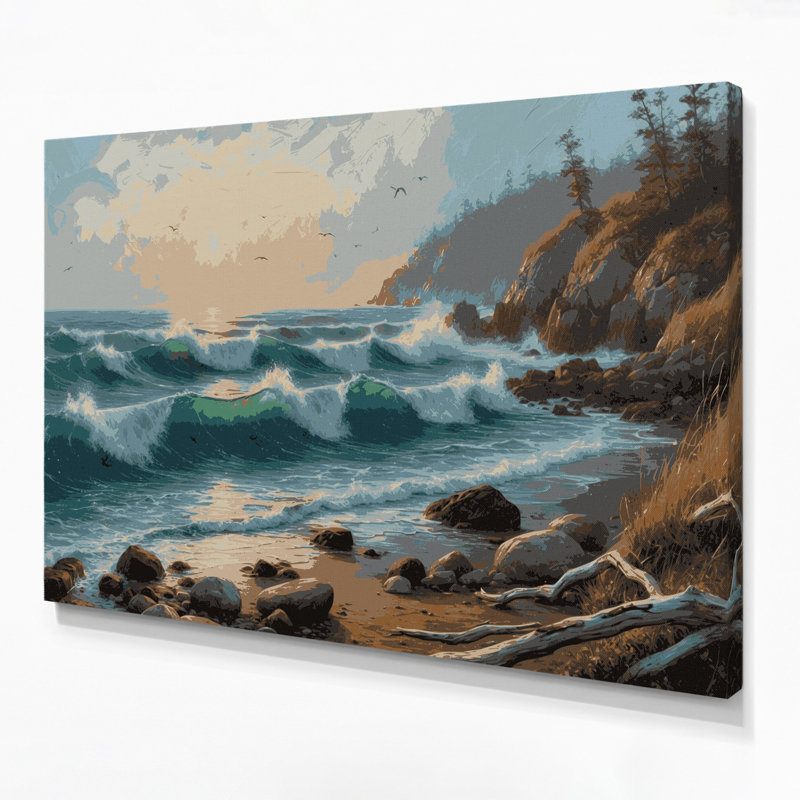 Art mural sur toile Coastal Seaside Escape, H 20 po x l 30 po